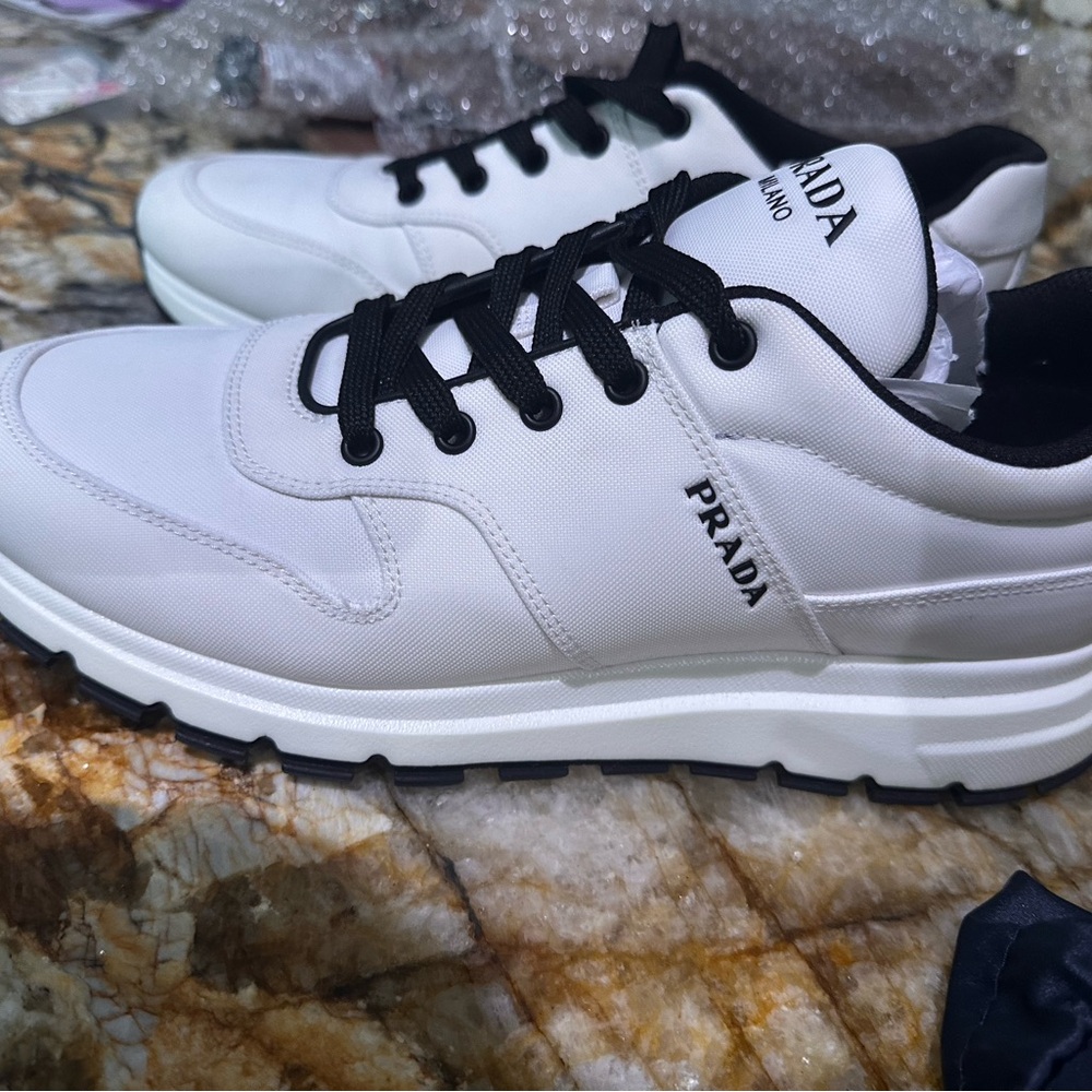 Prada Men's White and Black Sneakers WHITE PRAX 01 SNEAKERS - Picture 3 of 4
